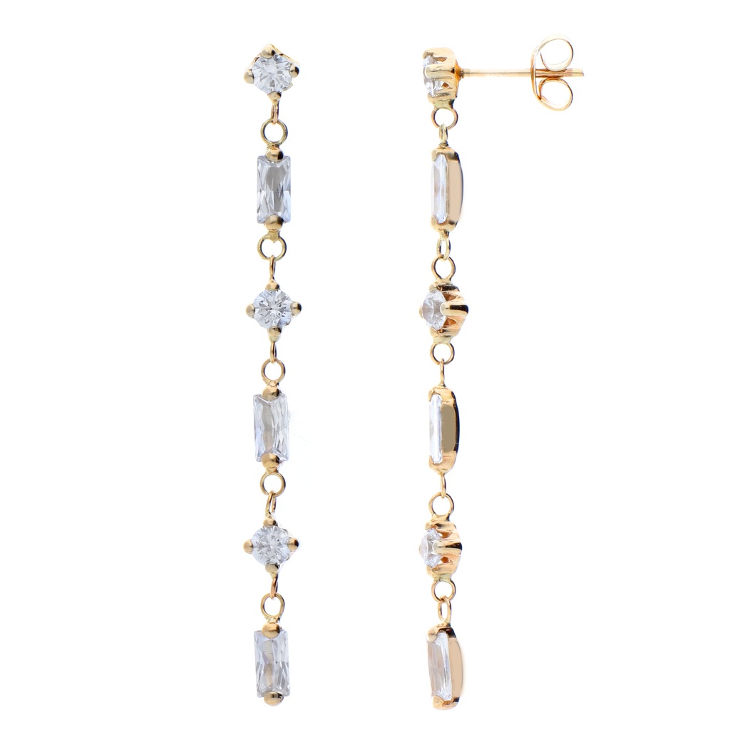 Pendientes Presión Largos Oro Amarillo