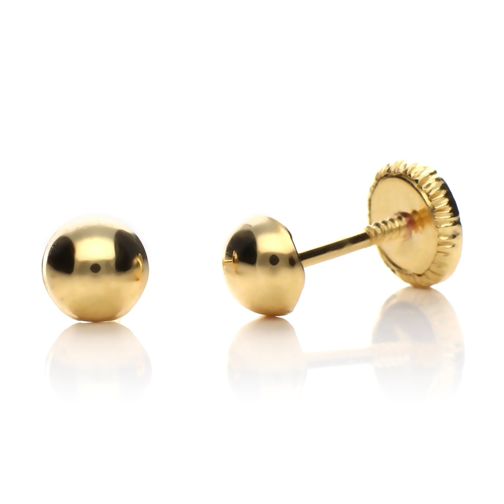 Pendientes Tuerca 1/2 Bola 4 mm.