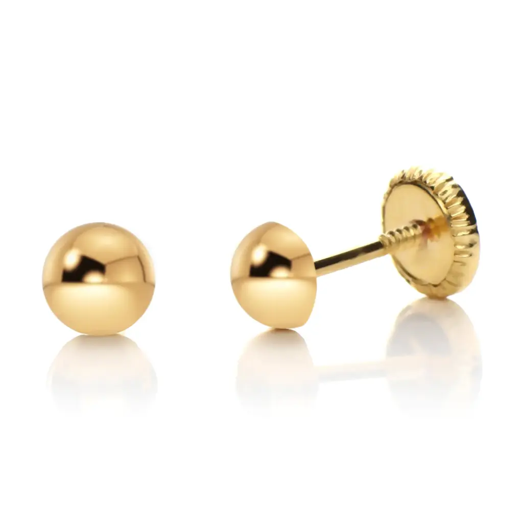 Pendientes Tuerca 1/2 Bola 4 mm.