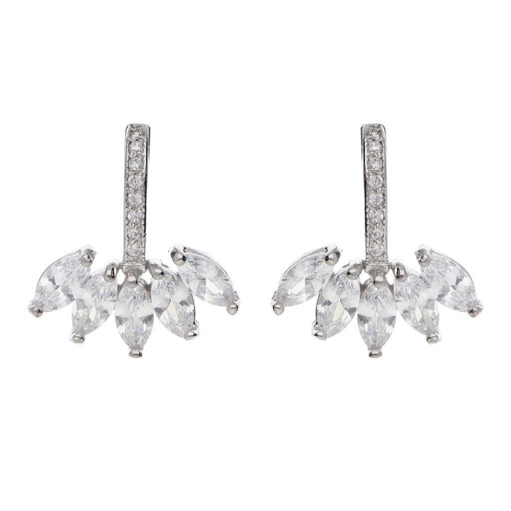 Pendientes Presión Engaste Oro Blanco