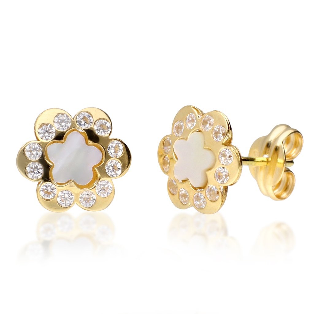 Pendientes Presión Flor Nácar