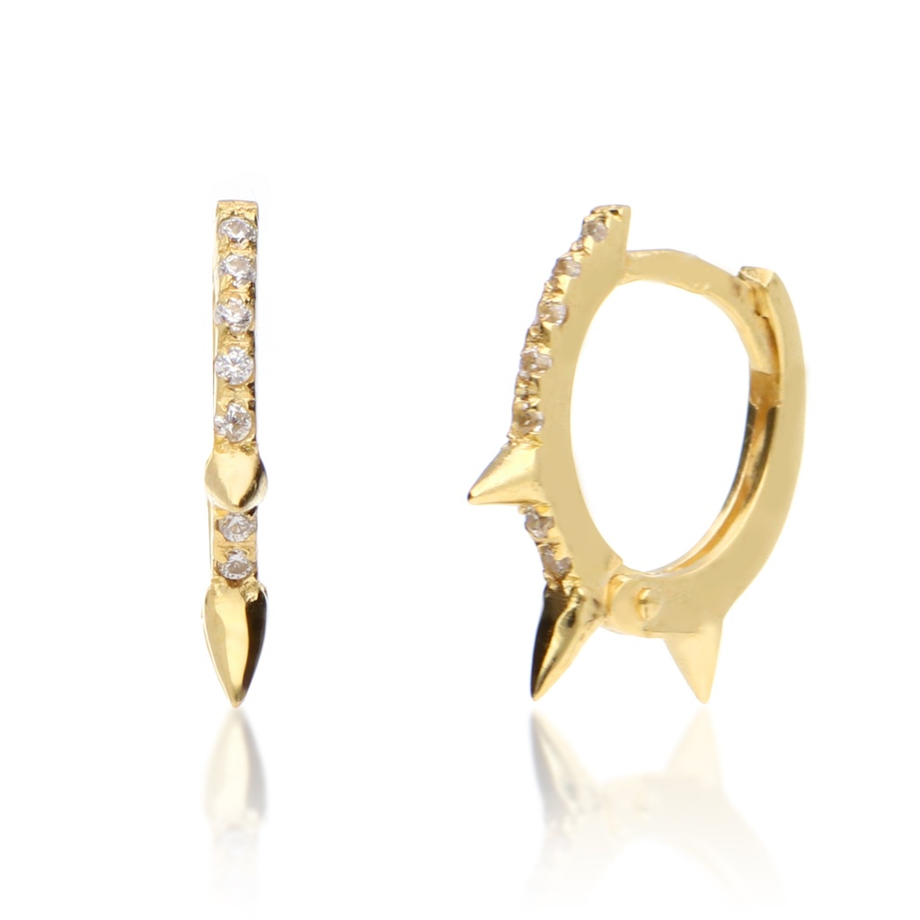 Pendientes Aros Circonitas Oro Amarillo