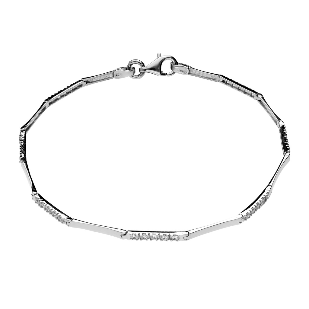 Pulsera Engaste Oro Blanco