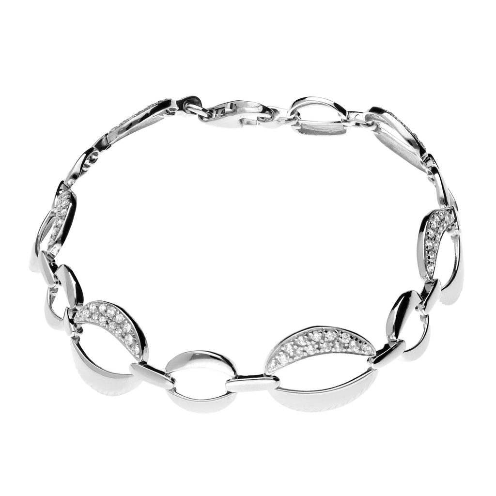 Pulsera Engaste Oro Blanco