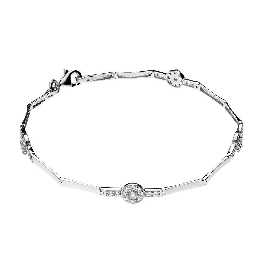 Pulsera Engaste Oro Blanco