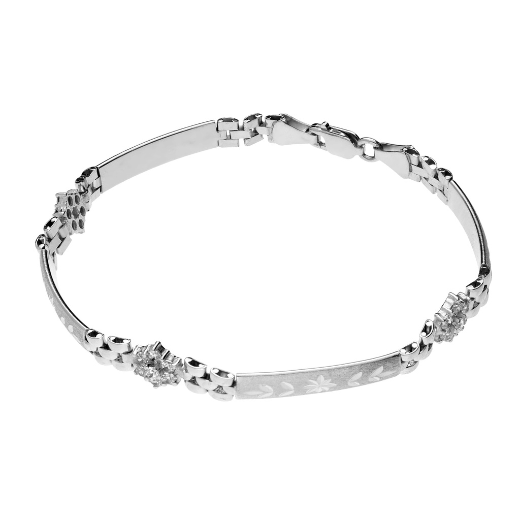 Pulsera Engaste Oro Blanco