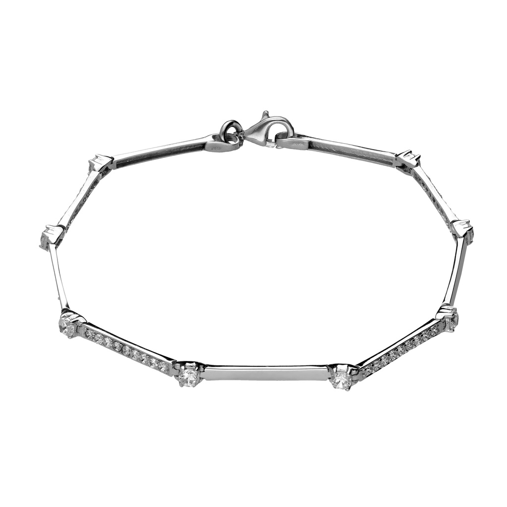 Pulsera Engaste Oro Blanco