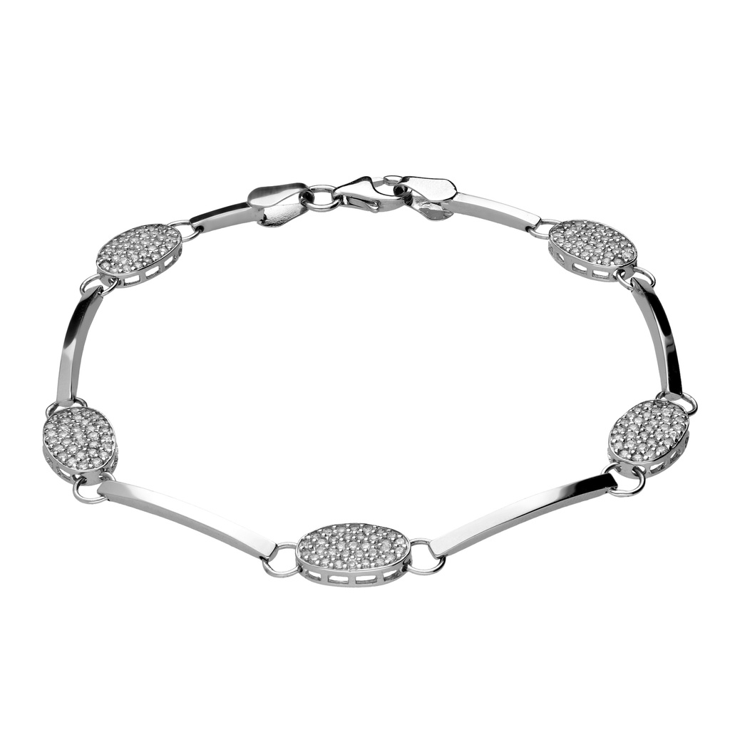 Pulsera Engaste Oro Blanco