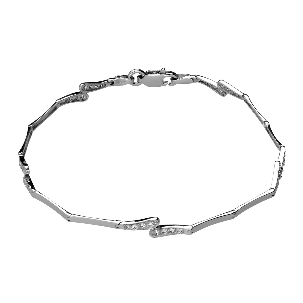 Pulsera Engaste Oro Blanco