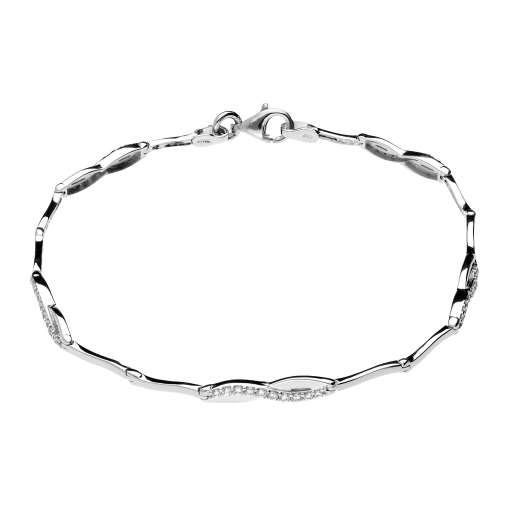 Pulsera Engaste Oro Blanco