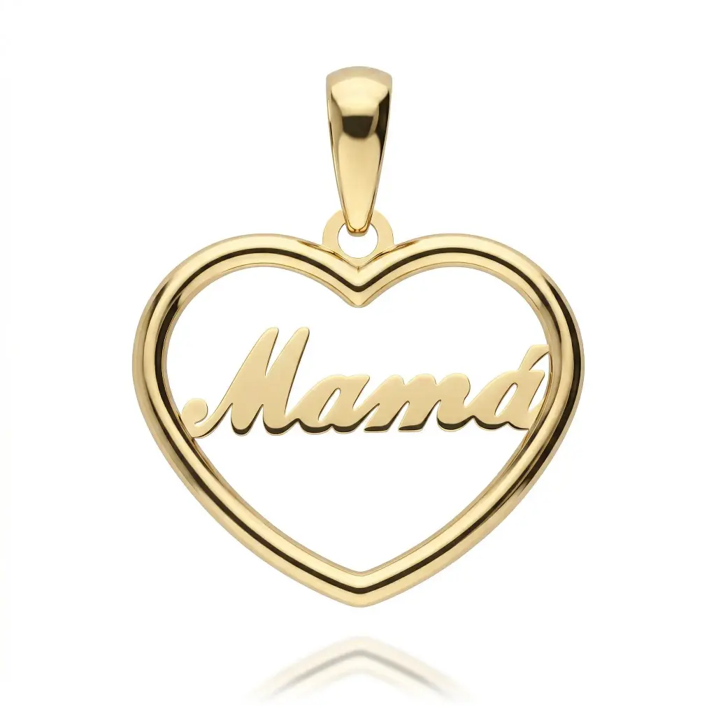 Colgante Corazón Mamá Oro Amarillo