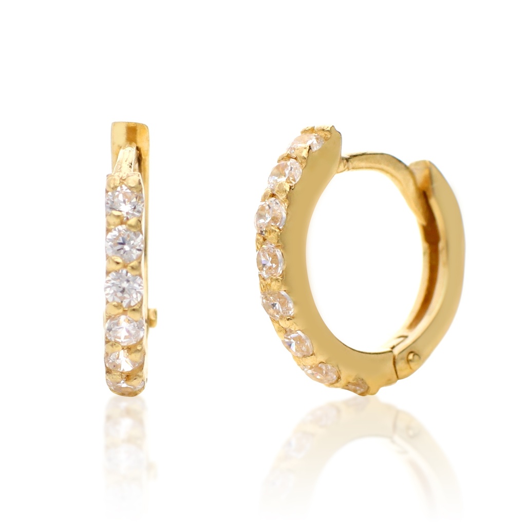 Pendientes Aro Engaste Oro Amarillo