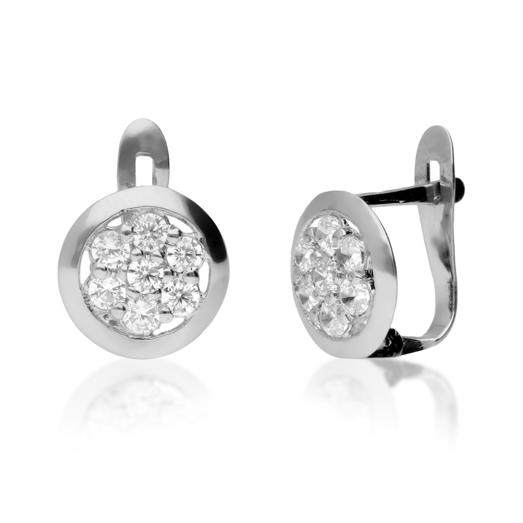 Pendientes Catalán Engaste Oro Blanco