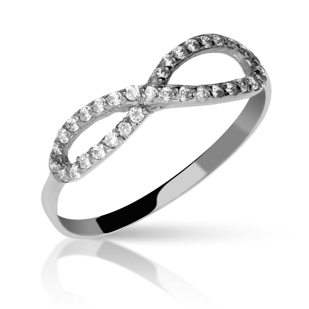Sortija Infinito Engaste Oro Blanco