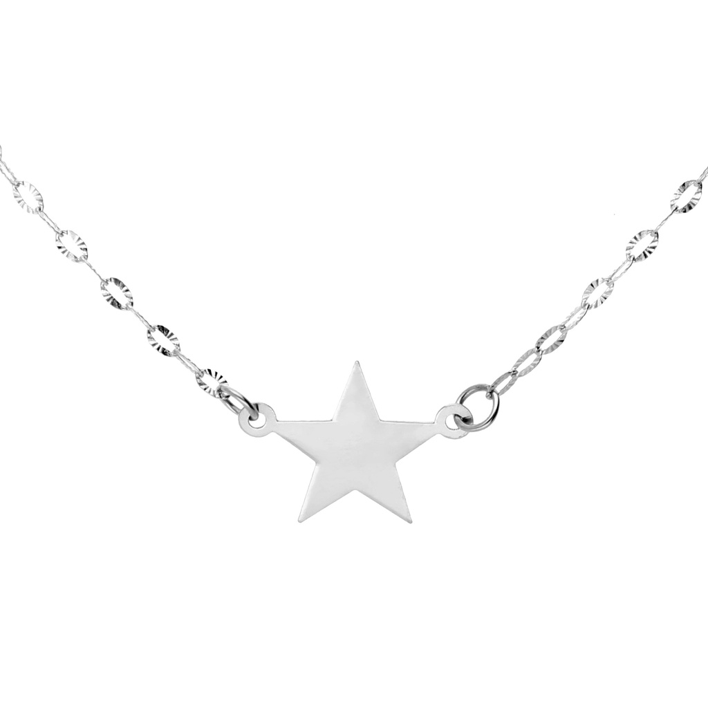 Gargantilla Estrella Oro Blanco