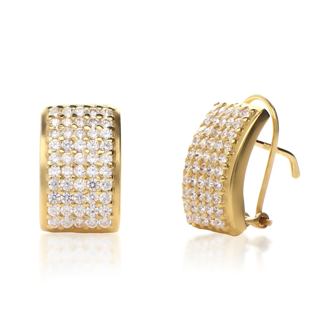 Pendientes Omega Engaste Oro Amarillo