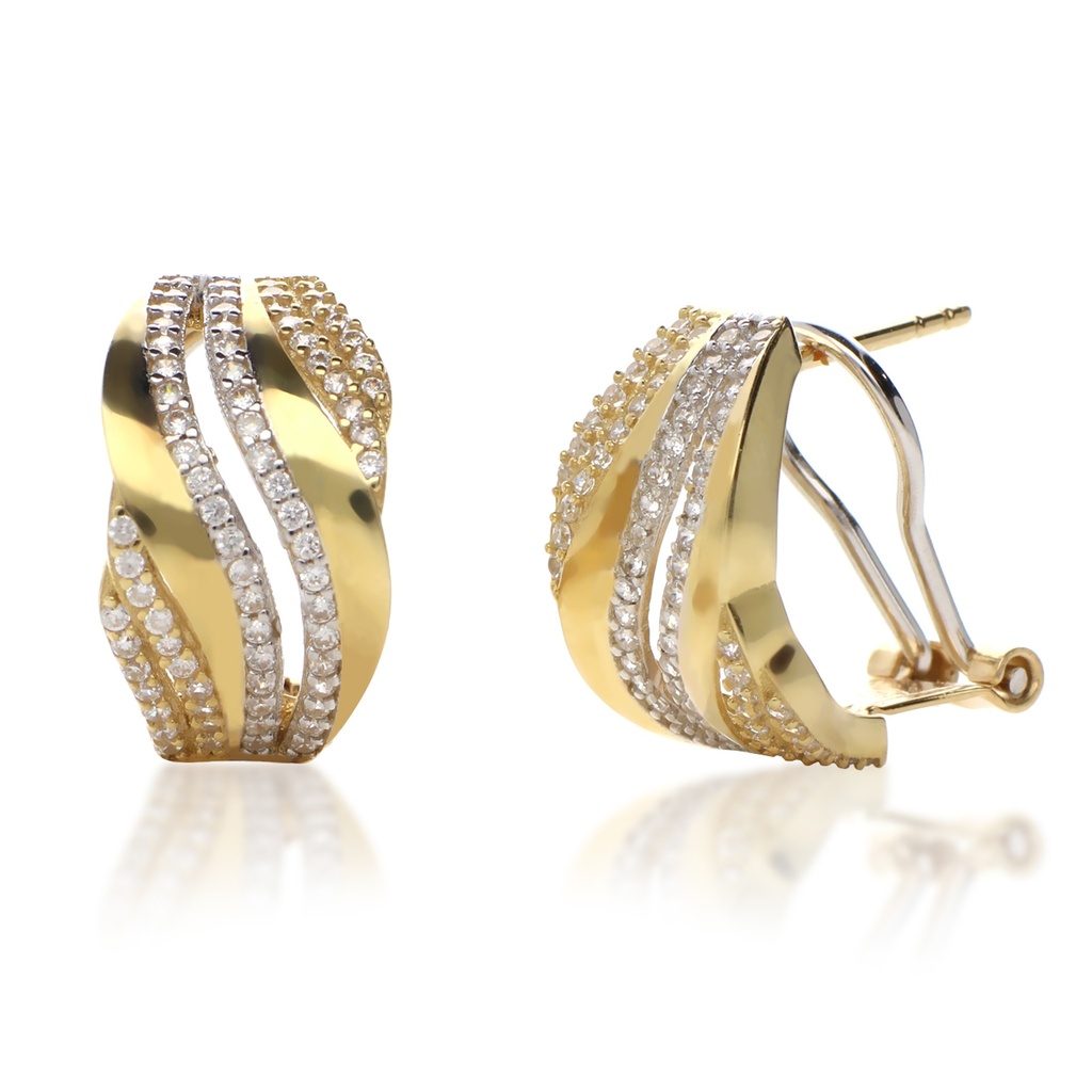 Pendientes Omega Bicolor Engaste