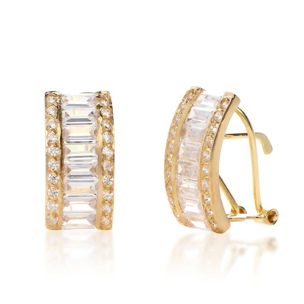 Pendientes Omega Engaste Oro Amarillo