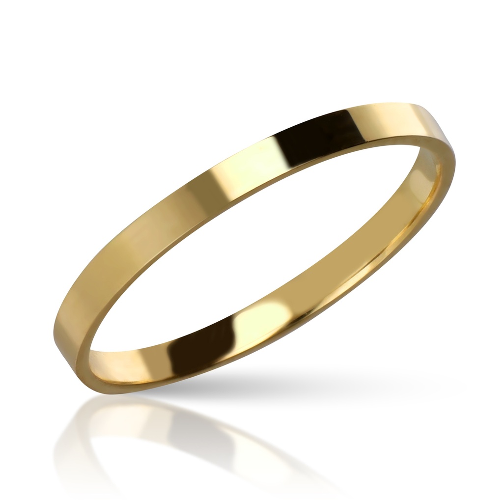Alianza Lisa 2 mm Plana Oro amarillo