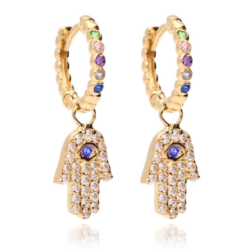 Pendientes Aros Color Mano de Fátima