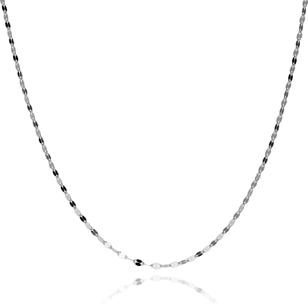 Cadena Maciza Espejos Oro Blanco