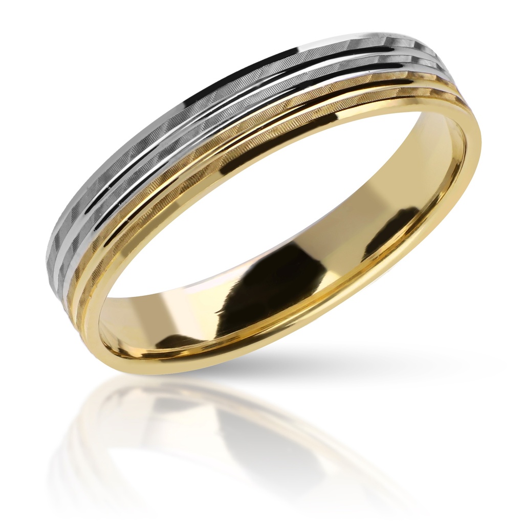 Alianza Talla 4 mm Plana Oro Bicolor