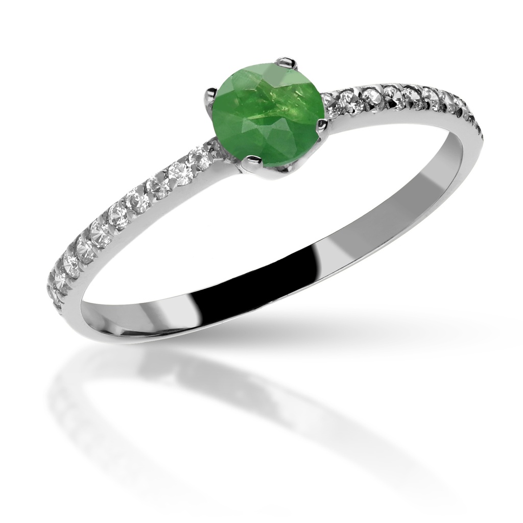 Sortija Engaste Oro Blanco Piedra Fina