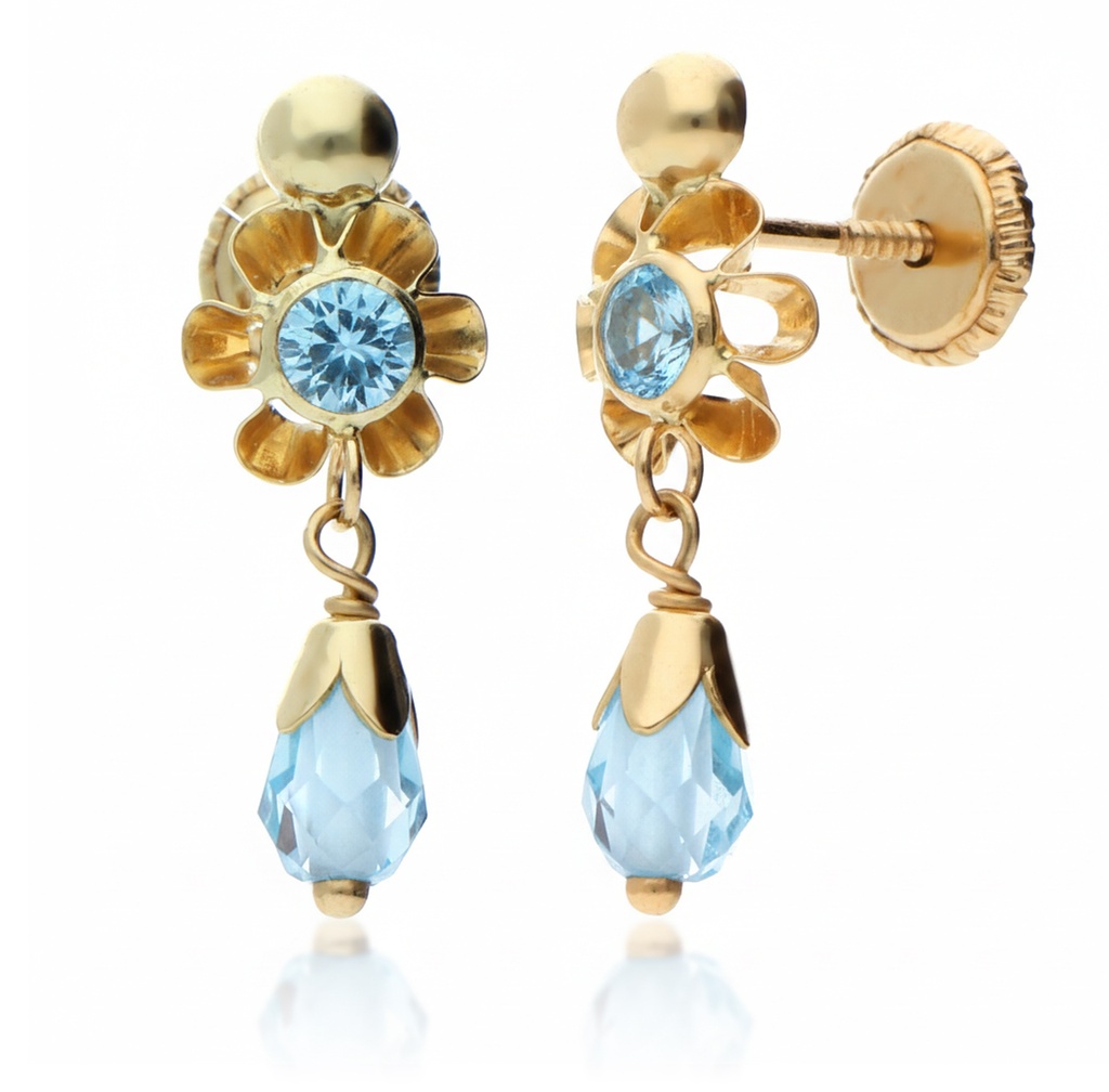 Pendientes Tuerca Lágrima Color