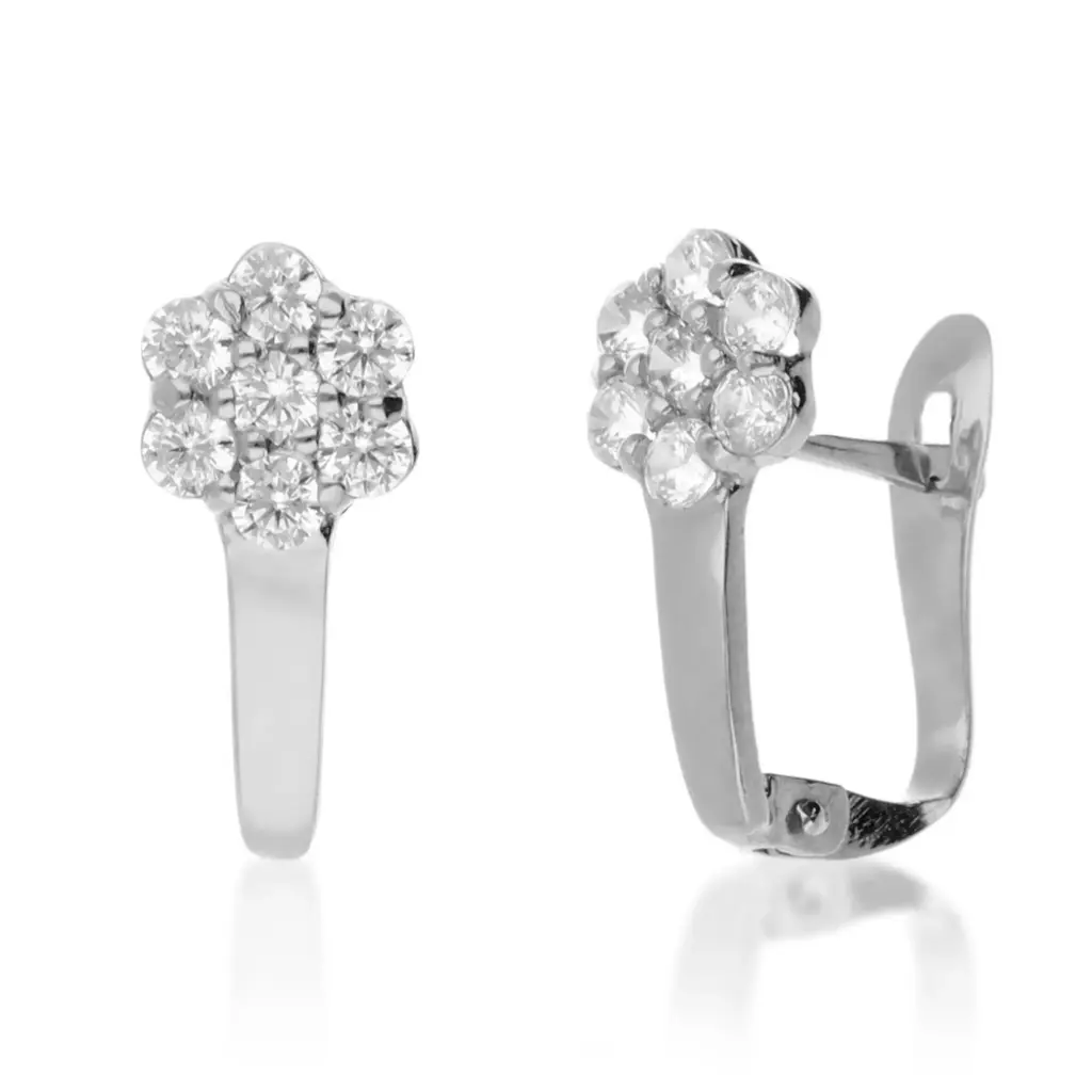 Pendientes Catalán Cuajo Engaste Oro Blanco