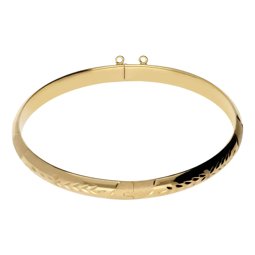 Pulsera Media Caña Talla Oro Amarillo 