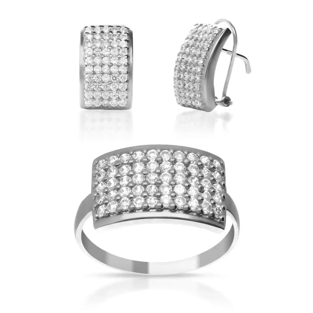 Juego Omega Circonita Oro Blanco