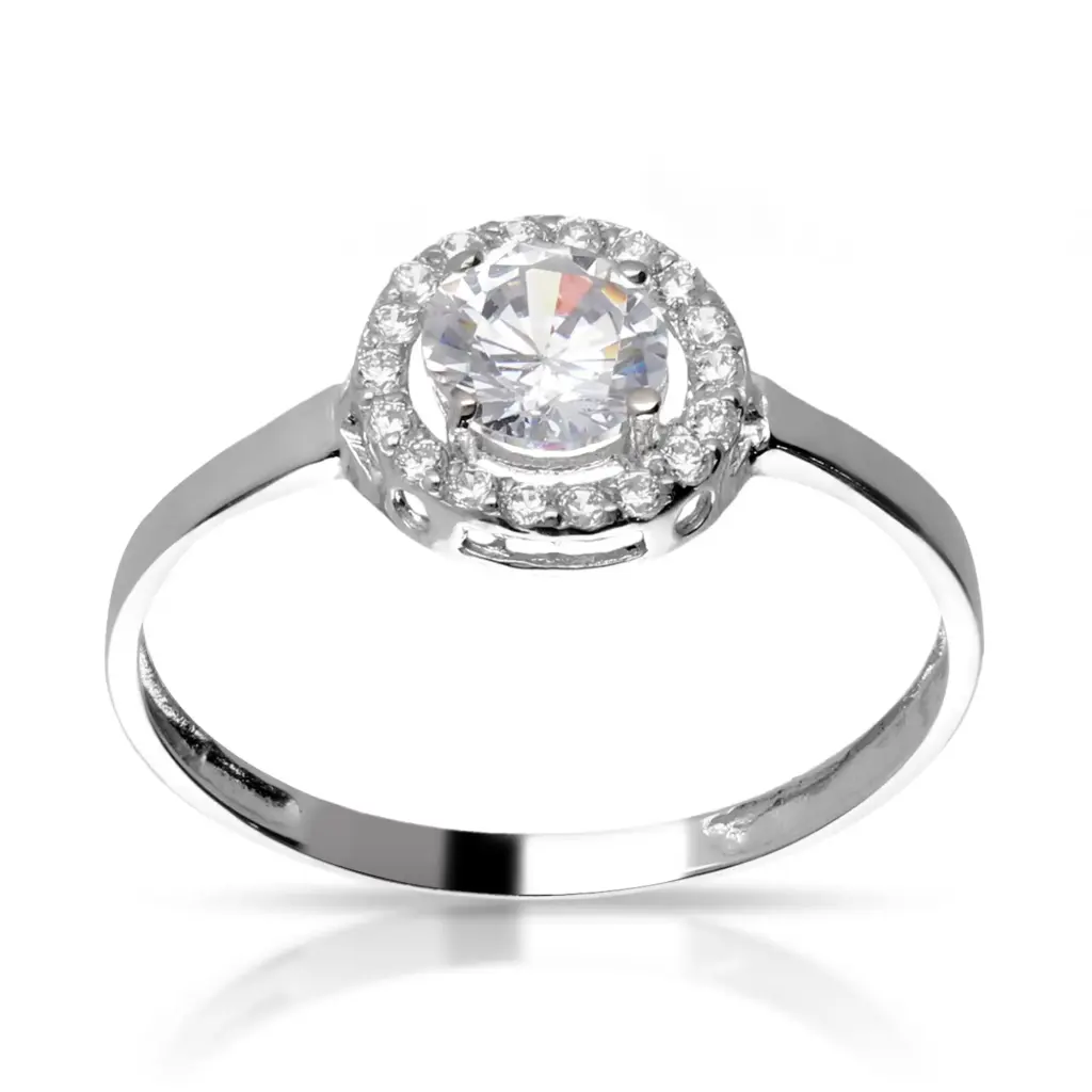 Sortija Engaste Oro Blanco