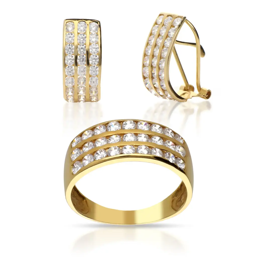 Juego Omega Circonita Oro Amarillo