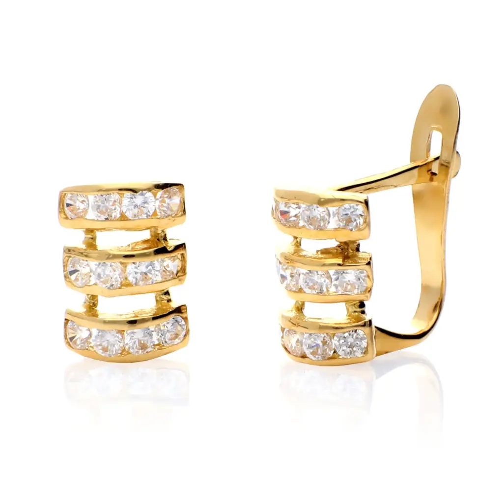 Pendientes Catalán Circonitas Oro Amarillo