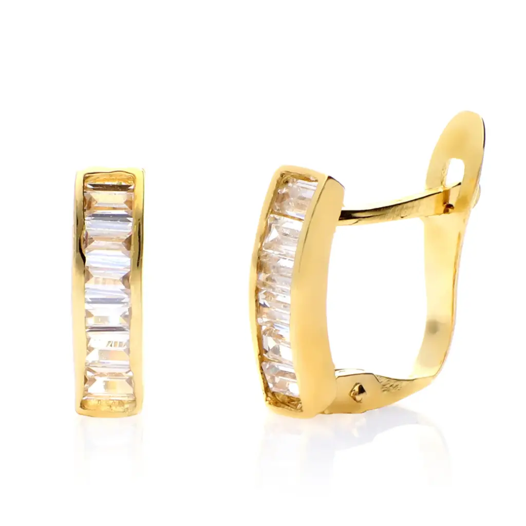 Pendientes Catalán Circonitas Oro Amarillo