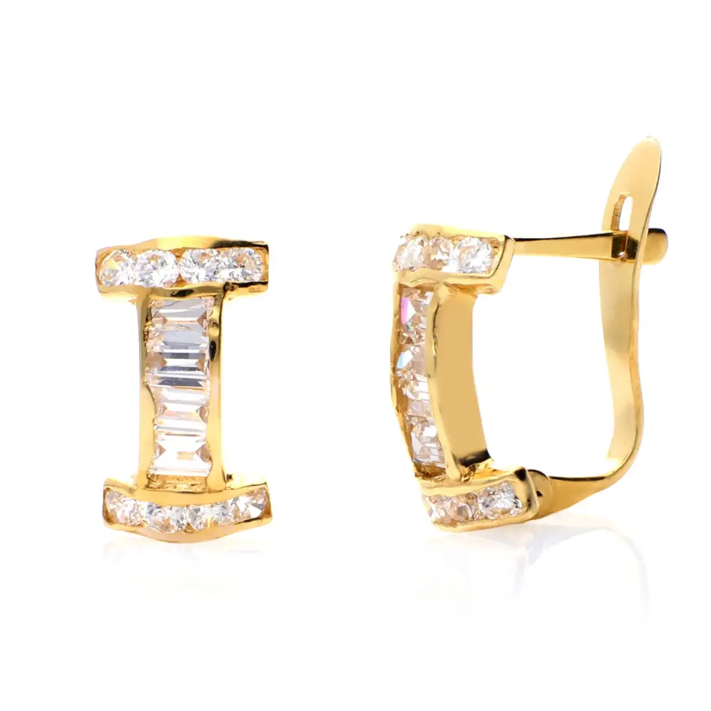 Pendientes Catalán Circonitas Oro Amarillo