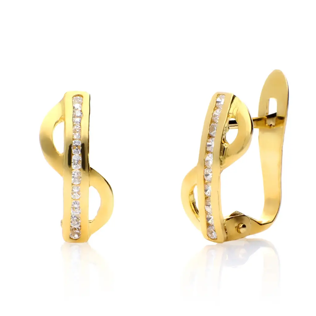 Pendientes Catalán Circonitas Oro Amarillo