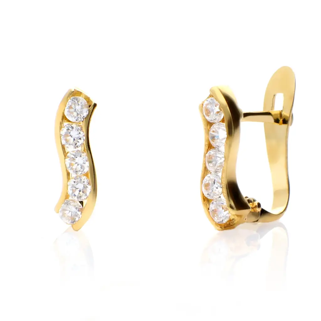 Pendientes Catalán Circonitas Oro Amarillo