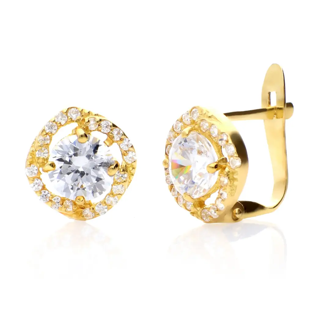 Pendientes Catalán Circonitas Oro Amarillo