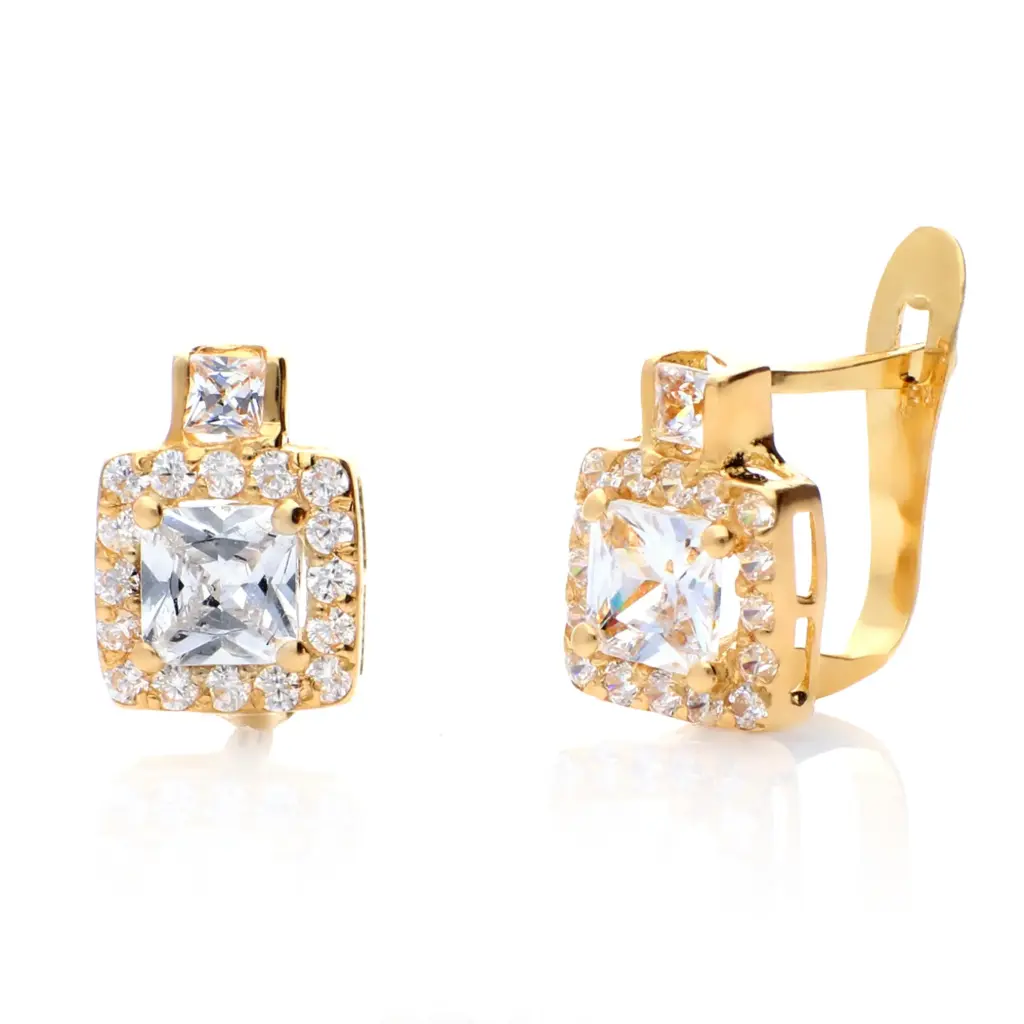 Pendientes Catalán Circonitas Oro Amarillo