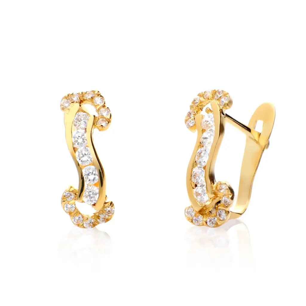 Pendientes Catalán Circonitas Oro Amarillo