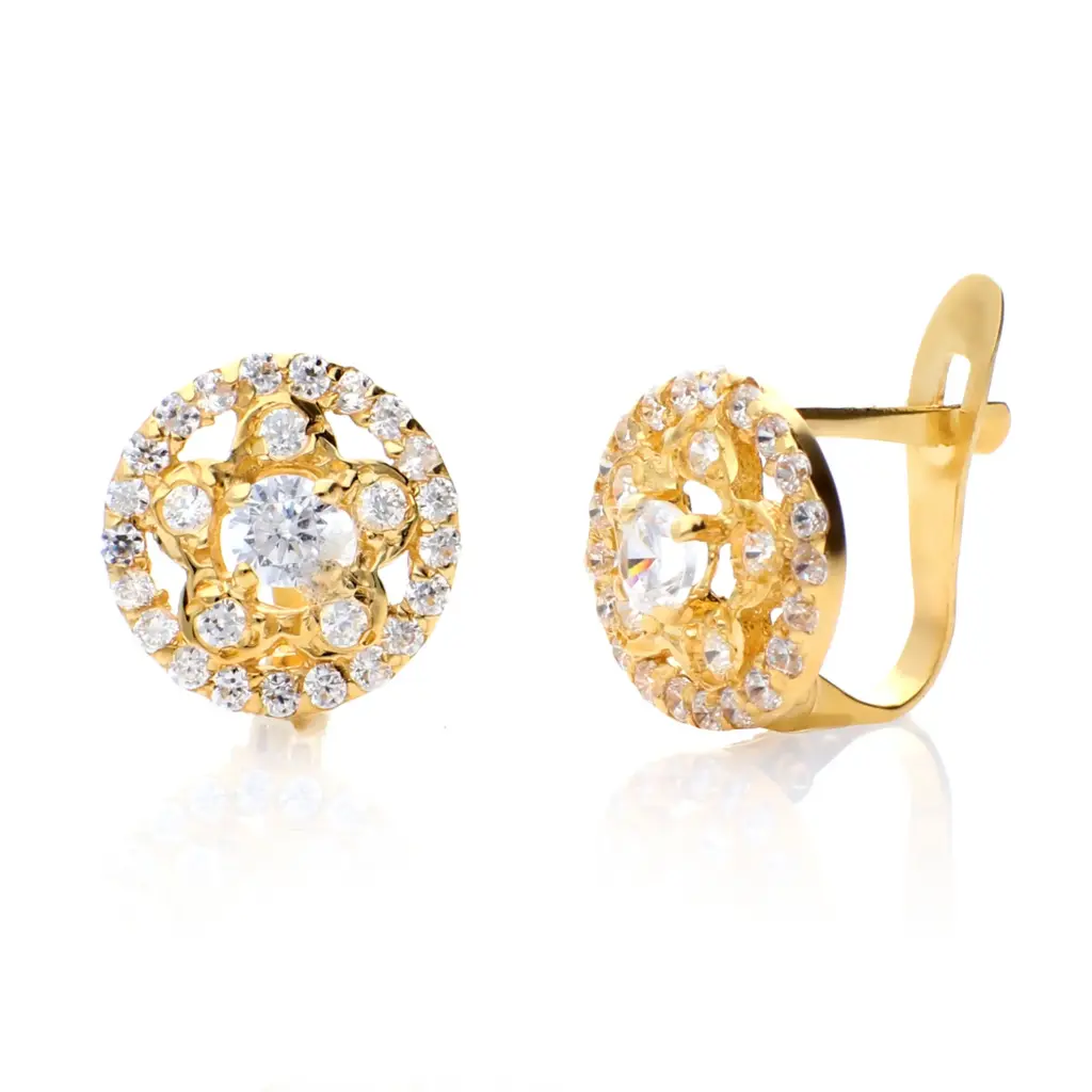 Pendientes Catalán Circonitas Oro Amarillo