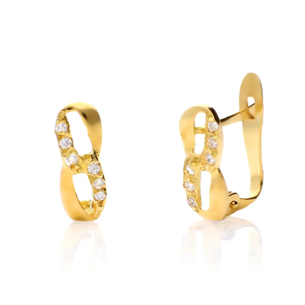 Pendientes Catalán Infinito Circonitas Oro Amarillo