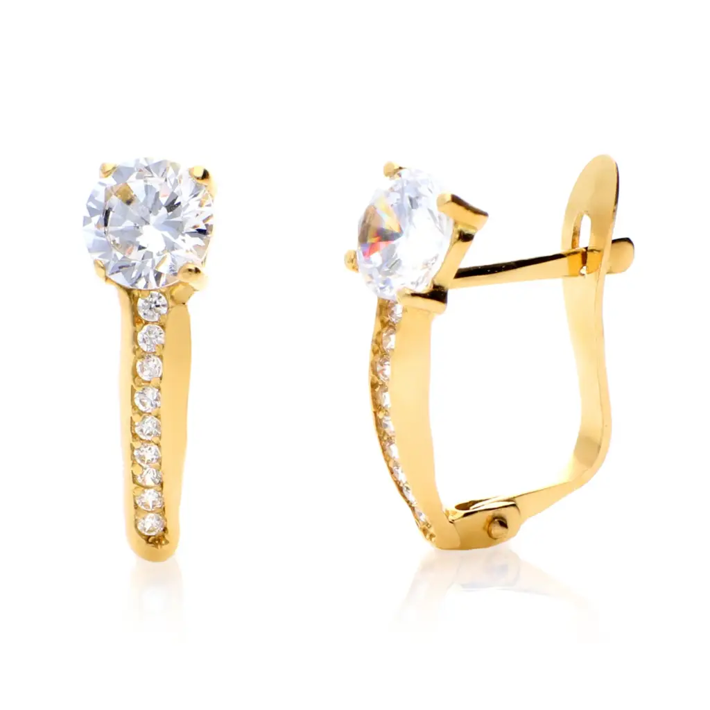 Pendientes Catalán Circonitas Oro Amarillo
