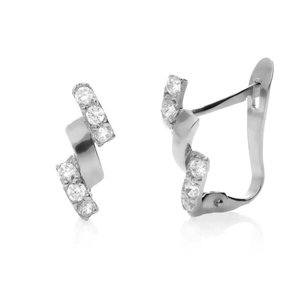 Pendientes Catalán Circonitas Oro Blanco