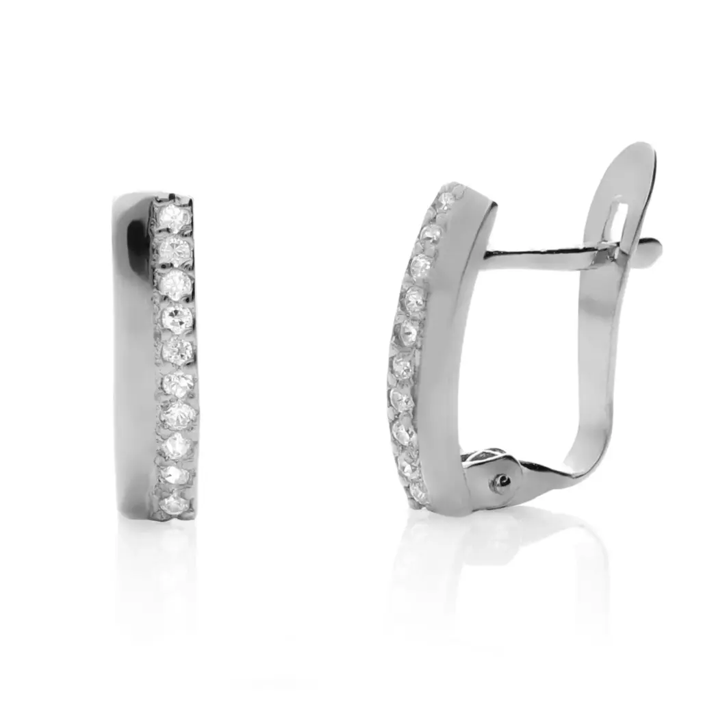 Pendientes Catalán Circonitas Oro Blanco
