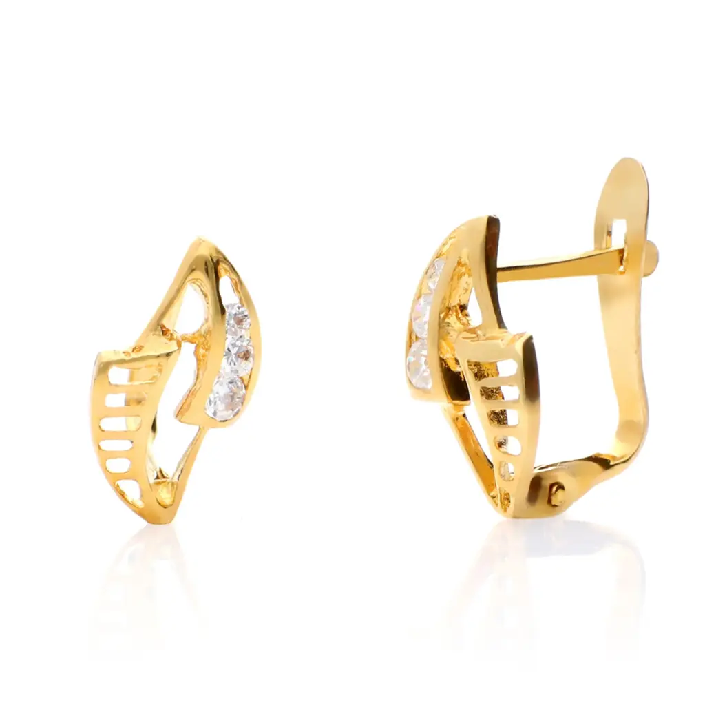 Pendientes Catalán Circonitas Oro Amarillo