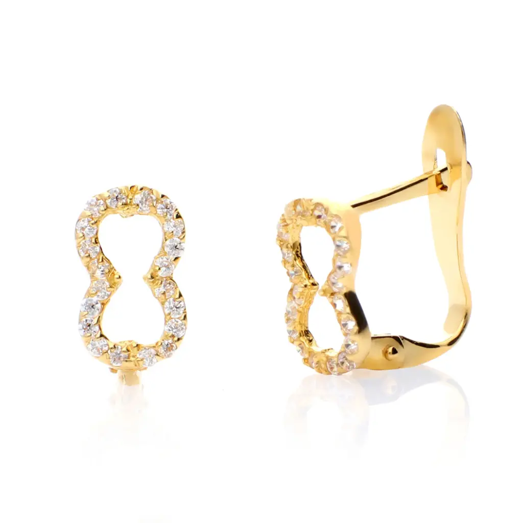 Pendientes Catalán Circonitas Oro Amarillo