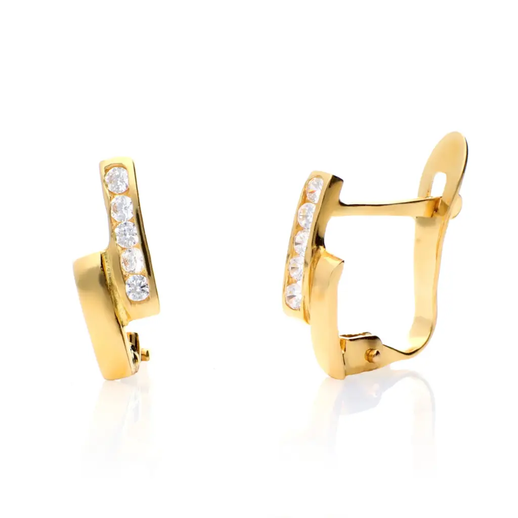 Pendientes Catalán Circonitas Oro Amarillo