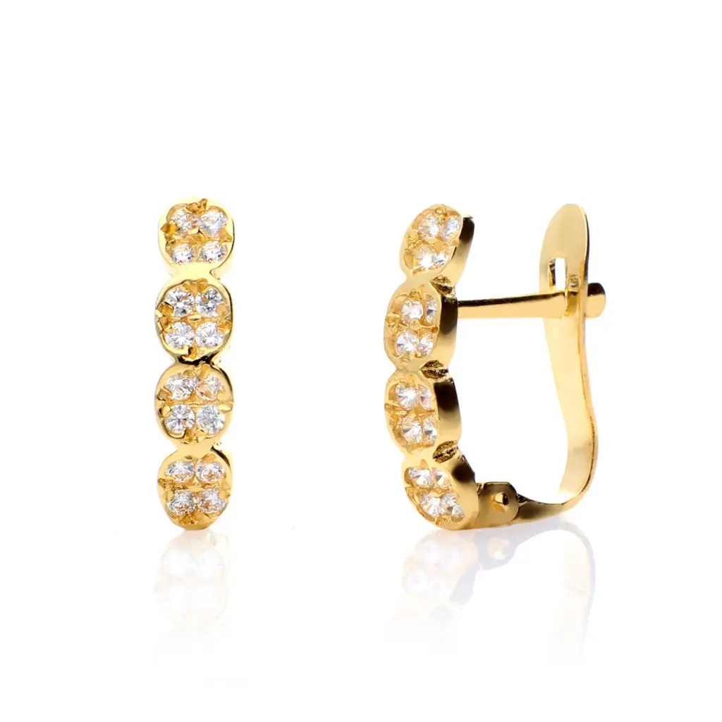 Pendientes Catalán Circonitas Oro Amarillo